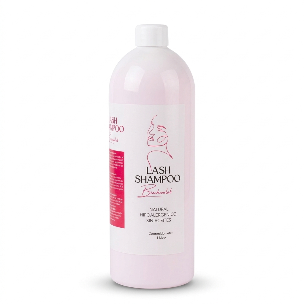 Lash Shampoo Limpiador de Pestañas Refill Hipoalergénico Rosa 1 Litro